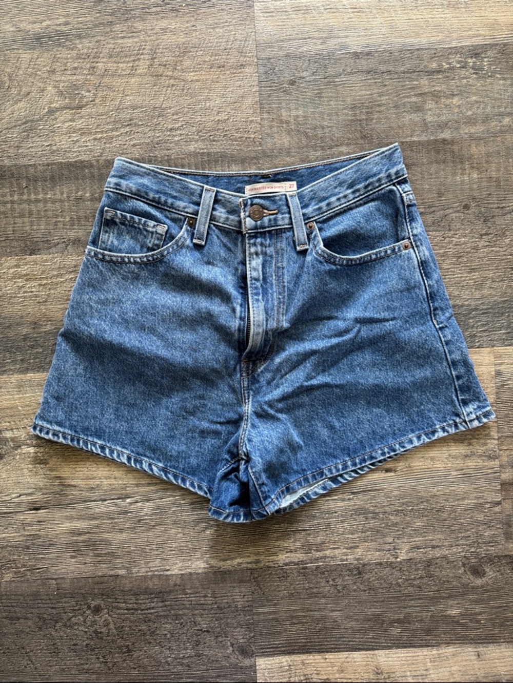 Levi's Classic Blue High-Rise Denim Shorts